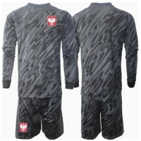 Maglia Calcio Polonia Portiere Seconda Divisa Bambino Europei 2024 Manica Lunga (+ pantaloncini)